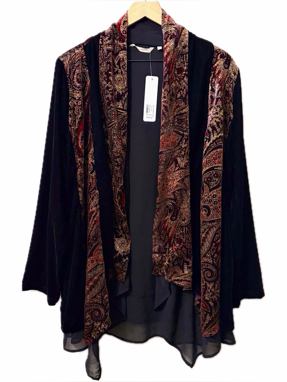 Soft Surroundings Castle Garden Paisley Velvet Jacket